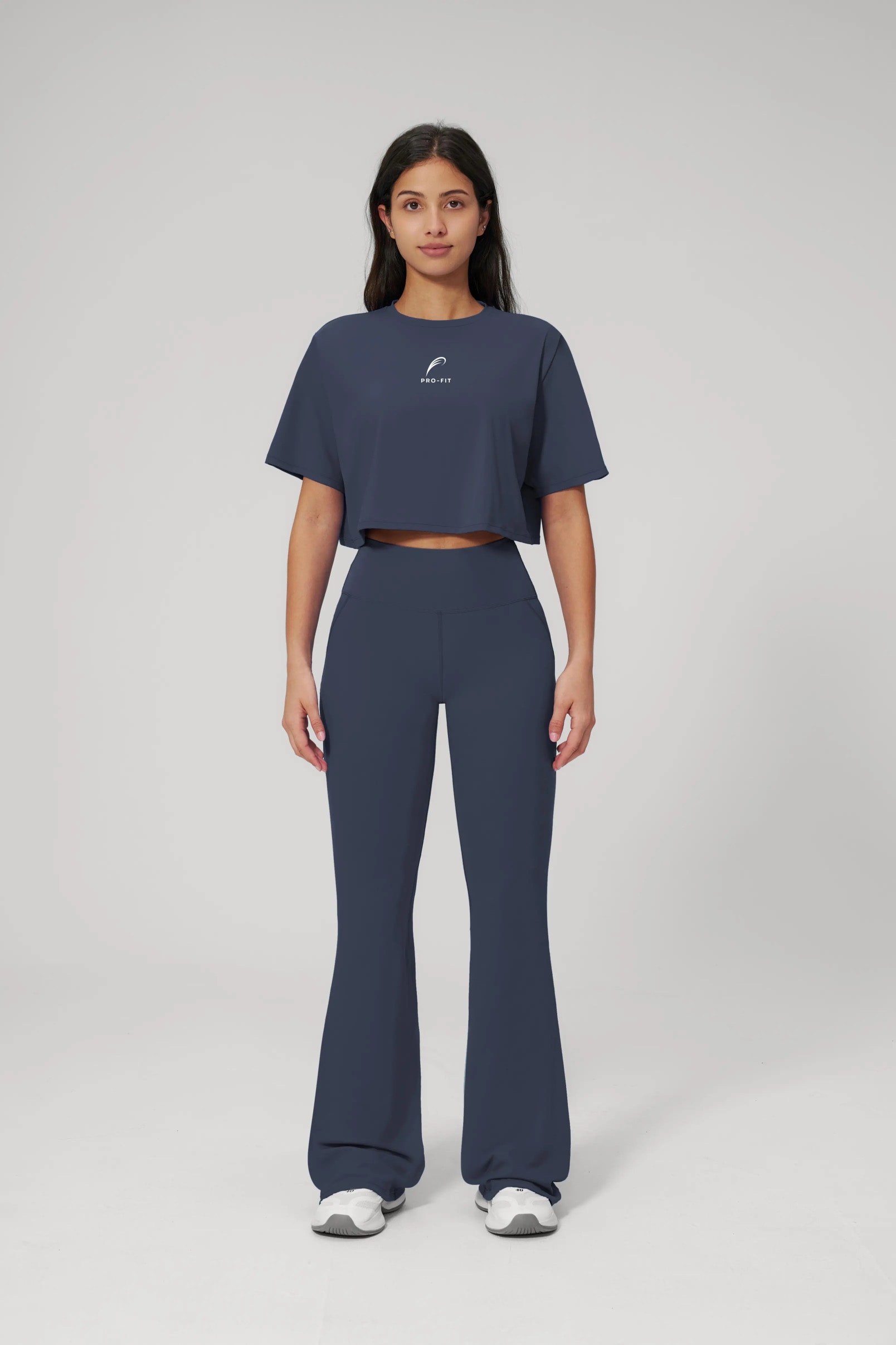 Boxy Cropped Tee — Navy