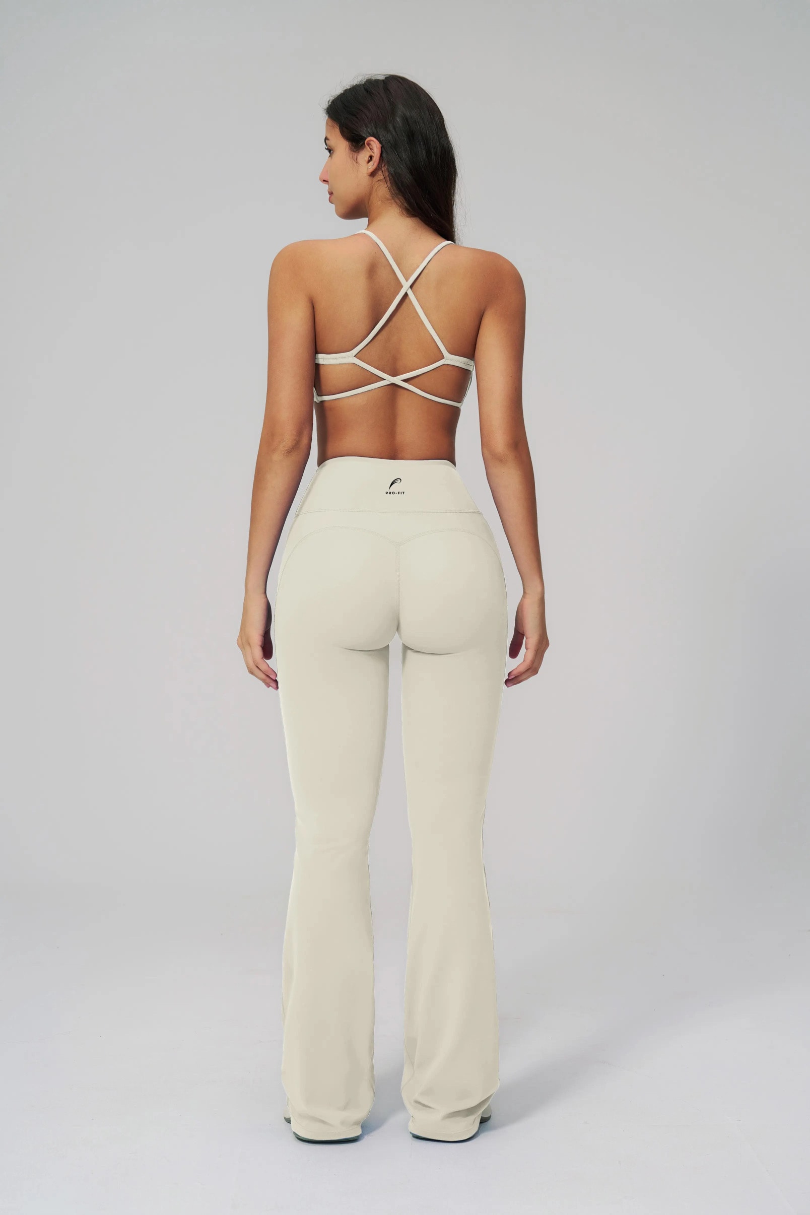High-Waisted Leggings — Beige