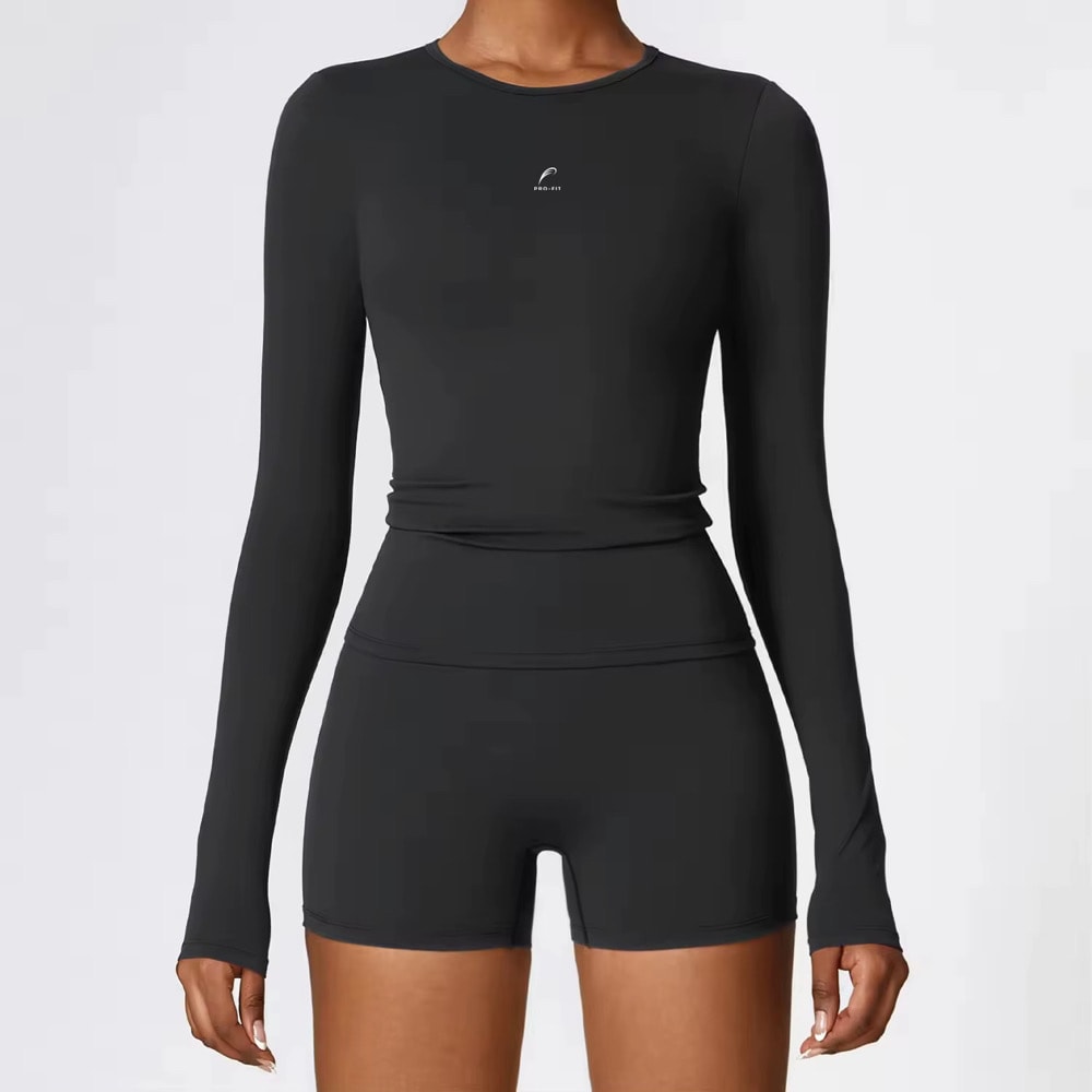 Long-Sleeve Performance Top — Black